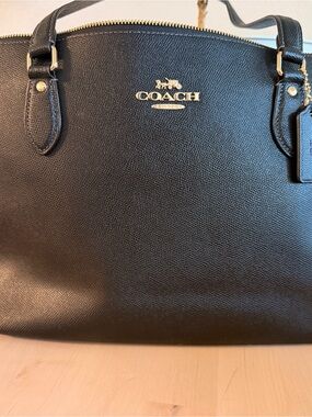 Coach Black Leather Satchel with Gold Hardware